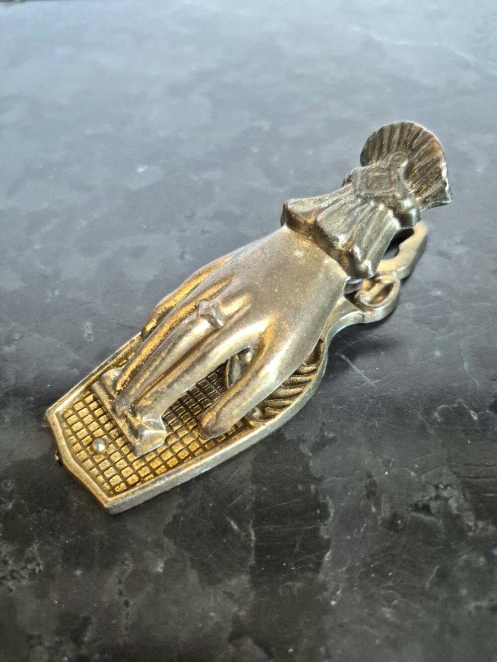 Vintage Antique Brass Hand Clip, Victorian Style, Made In Canada
